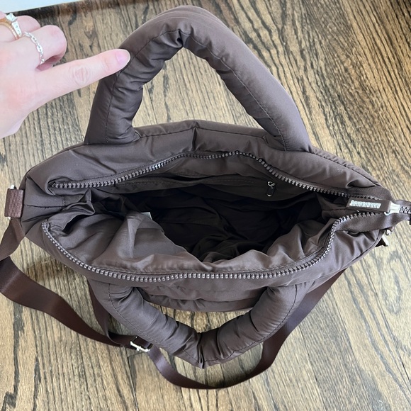 Brown Quilted Handbag with Strap - Picture 2 of 3